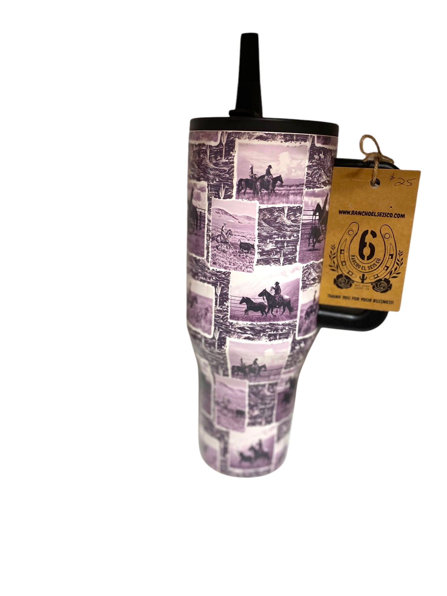 40 OZ Lavender Western Tumbler
