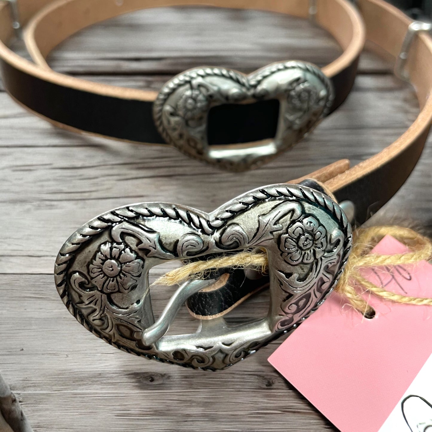 Leather Heart Concho Belt