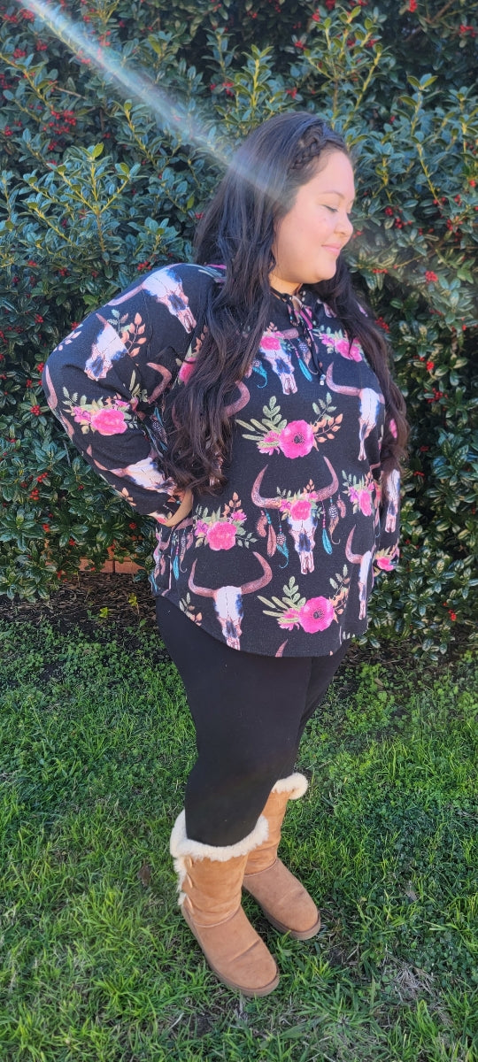 Pink Roses Hoodie (PLUS SIZE)
