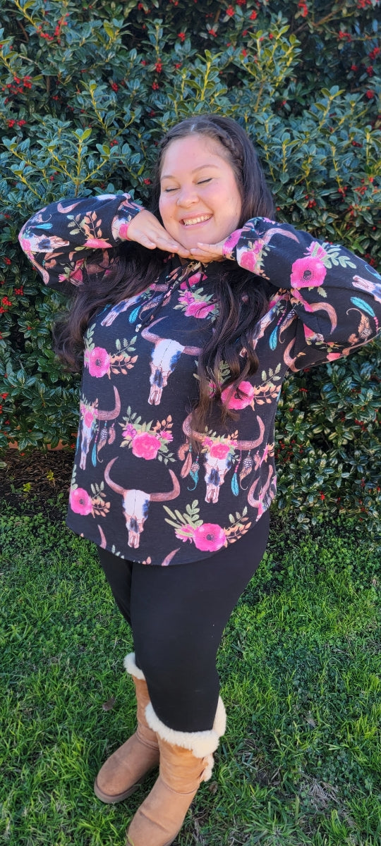 Pink Roses Hoodie (PLUS SIZE)