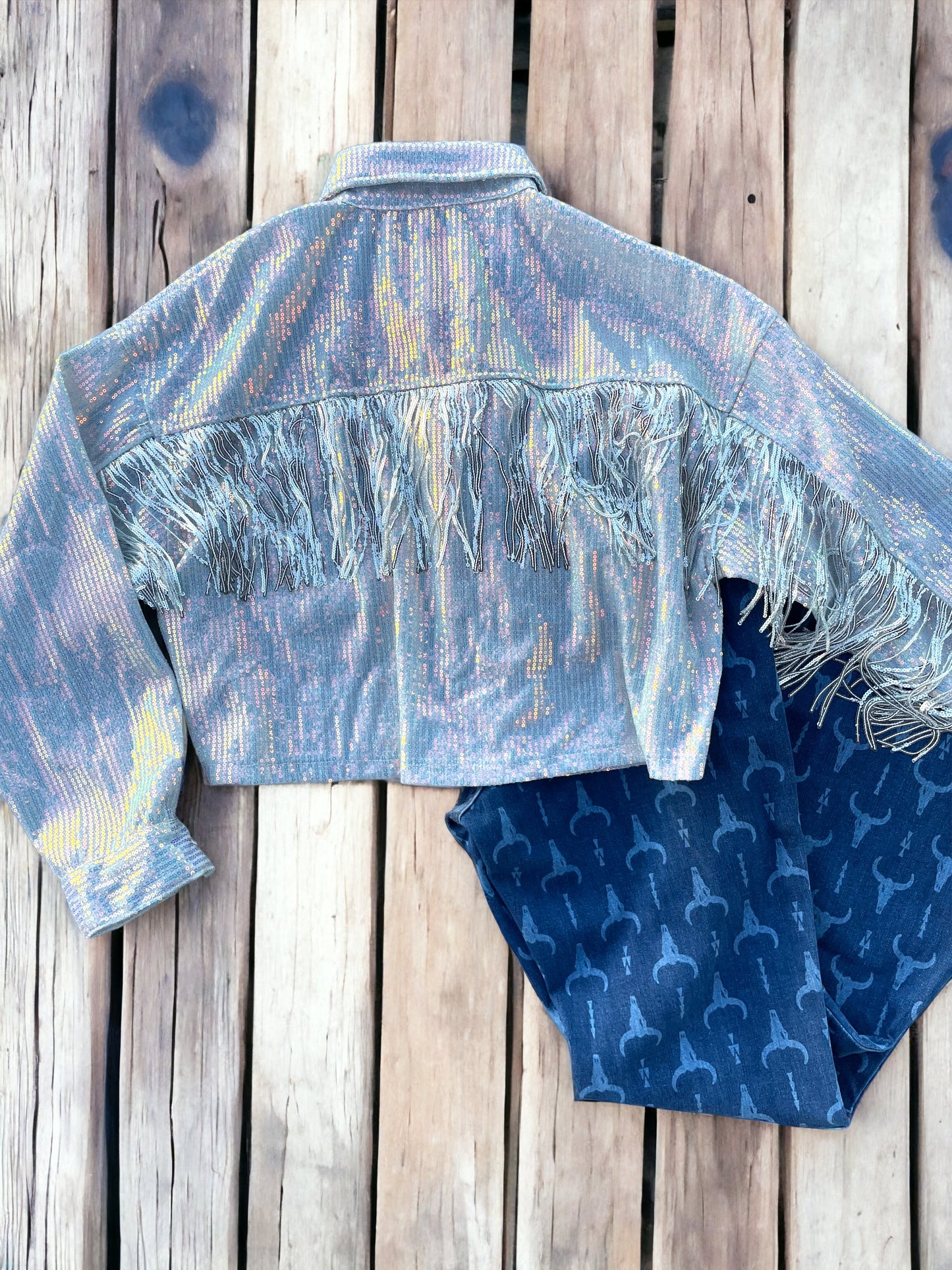 The Silver Fox Iridescent Sequin Jacket