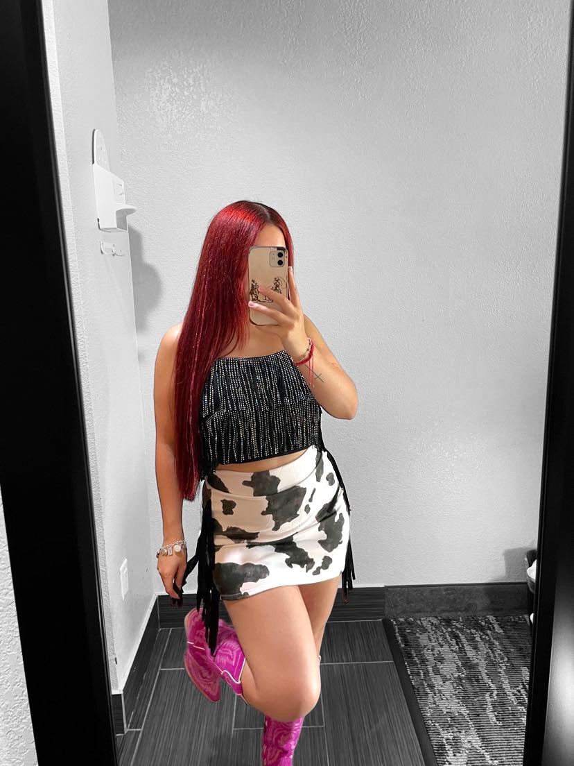 The “Moo-Mini” Fringe Skirt