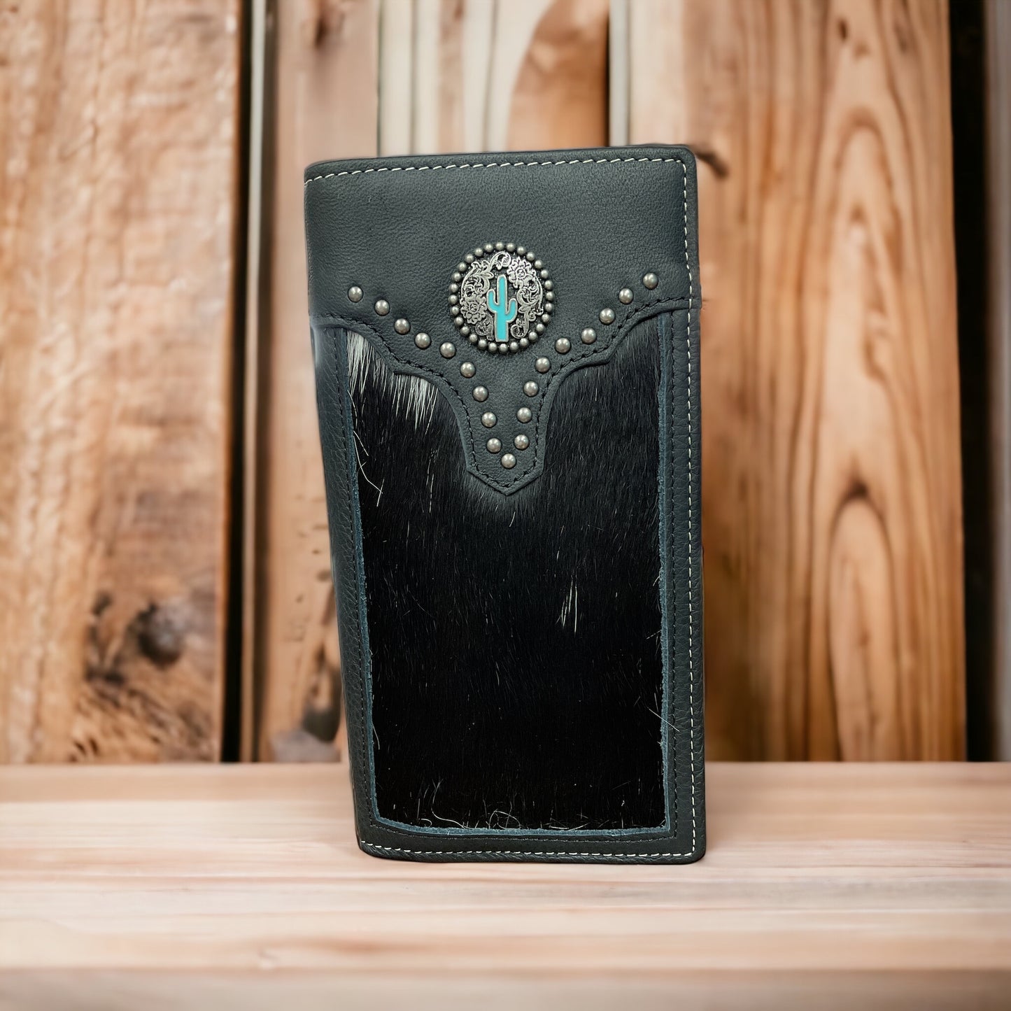 Men’s Luxury Montana West Genuine Hair-On Leather Pistol Collection Men's Wallets