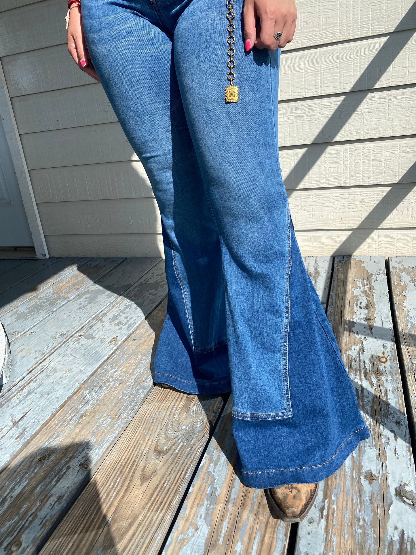 The Double Denim Bells (Plus Size Available)