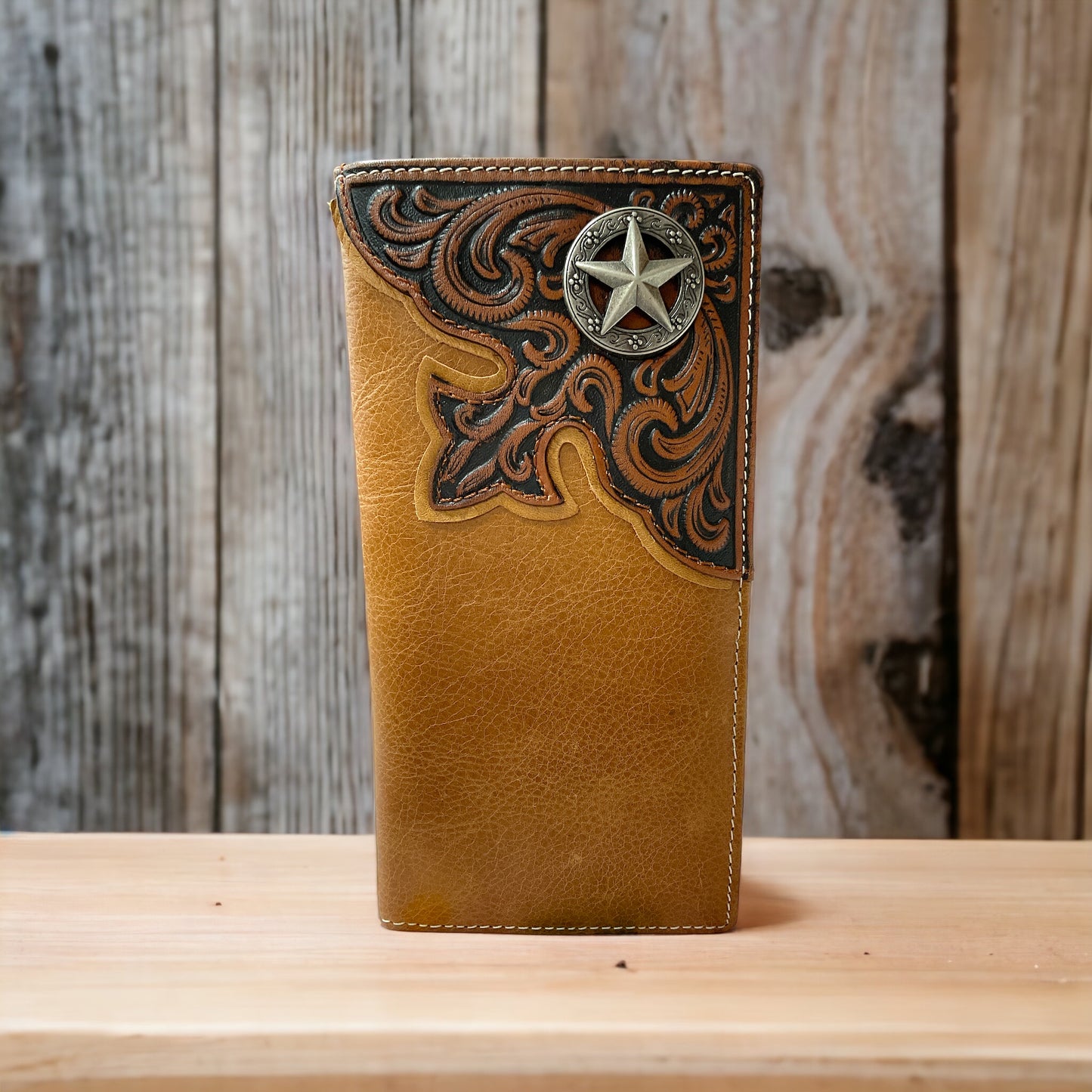 Montana West Genuine Tooled Leather Collection Men's Wallet