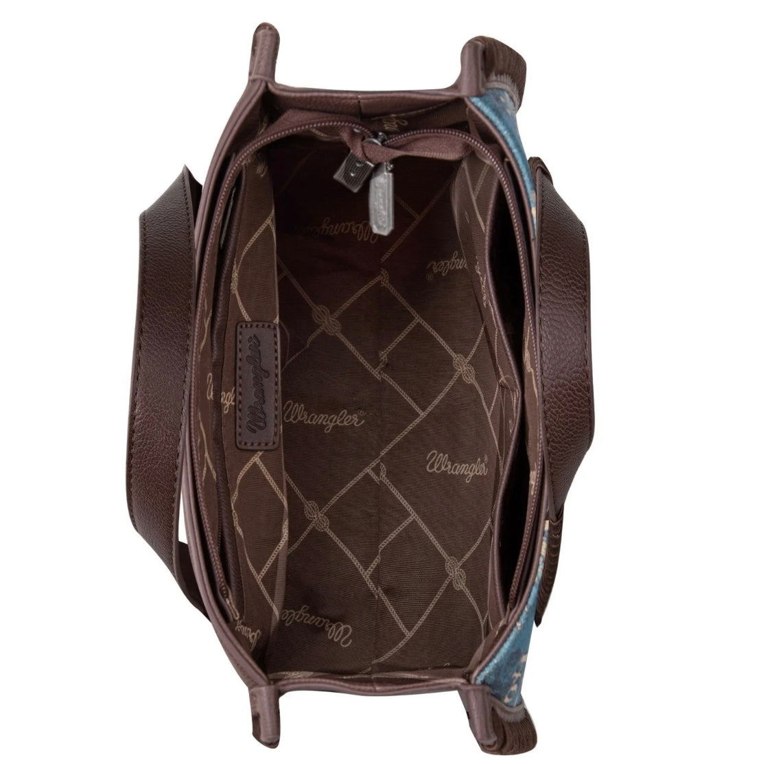 Wrangler Vintage Cowboy Print Crossbody Tote