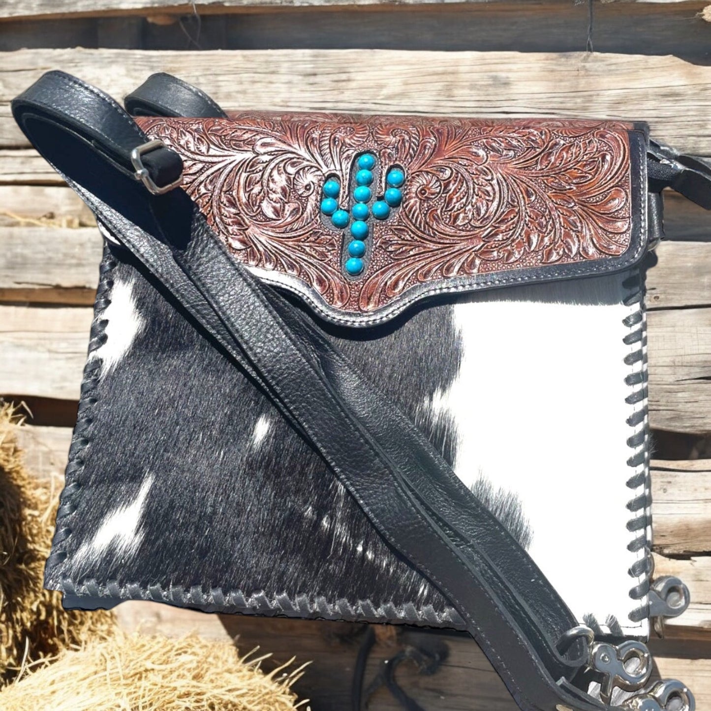 The Tooled Cactus Hair On Cowgirl Bag