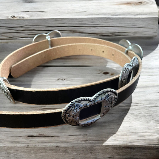 Leather Heart Concho Belt