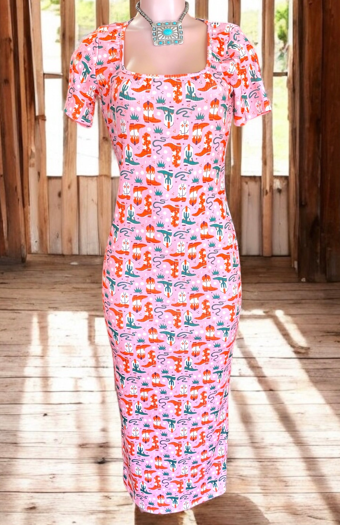 Cowgirl Boot Maxi Dress