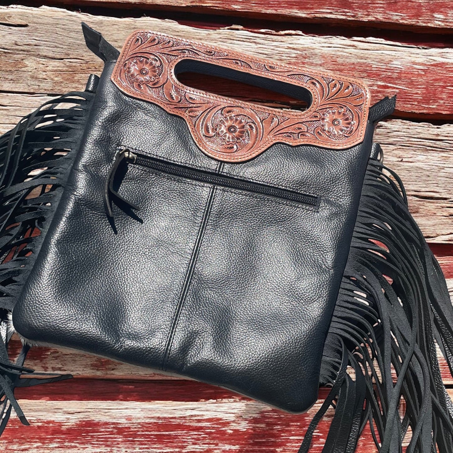 The Tooled Hair On Western Bag