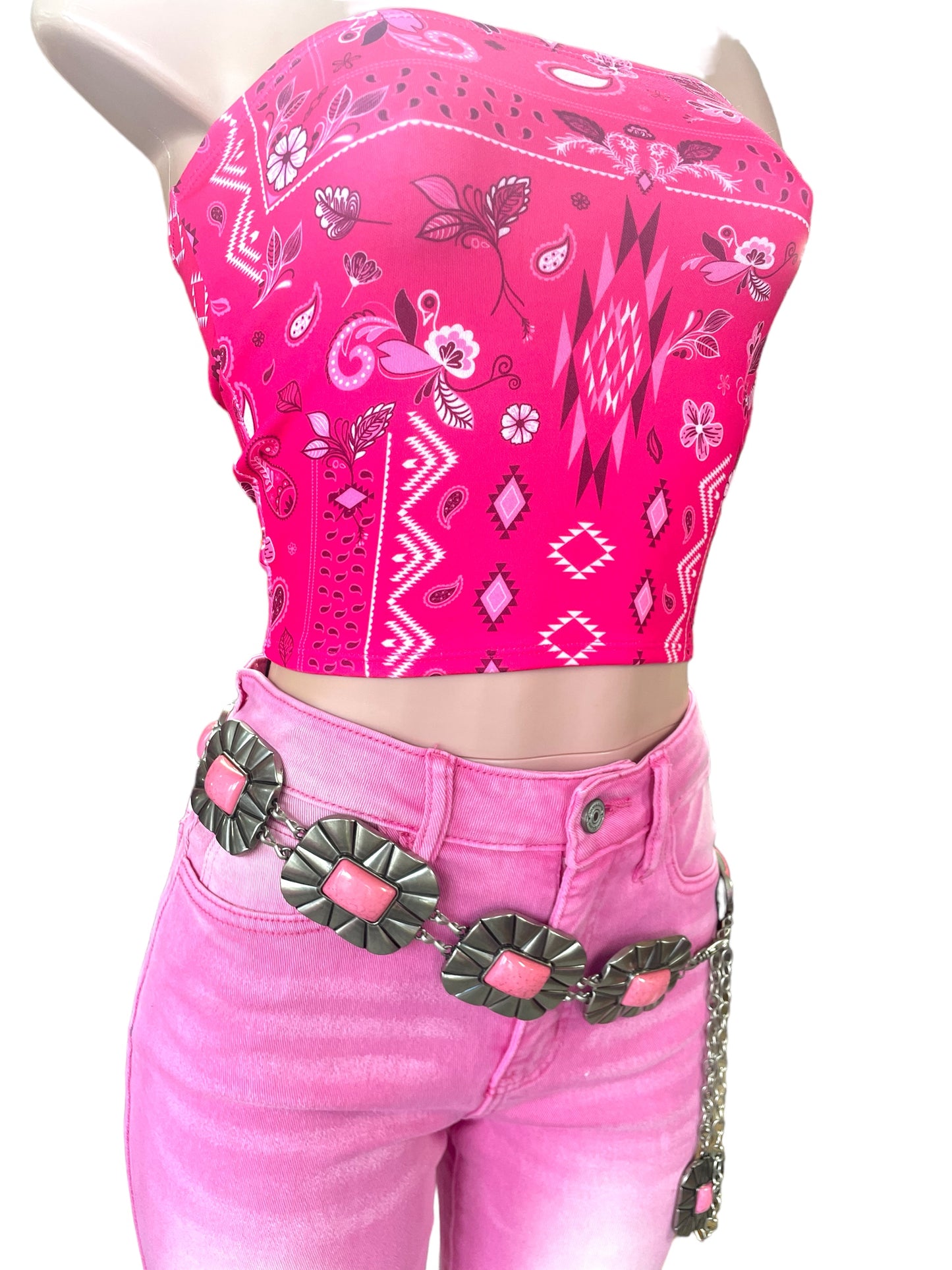 The Pink Bandana Tube Top