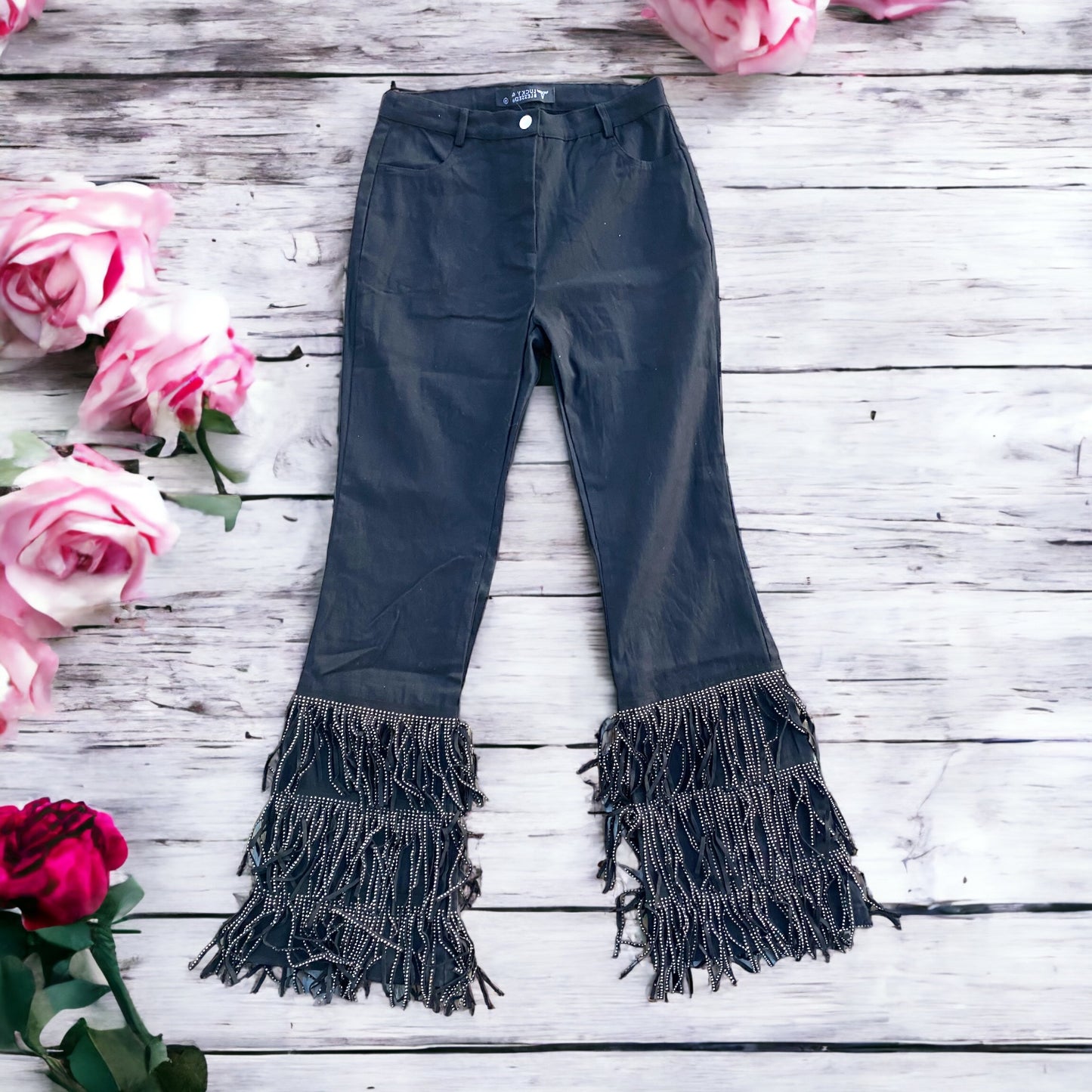 The Black Beauty Fringe Pant