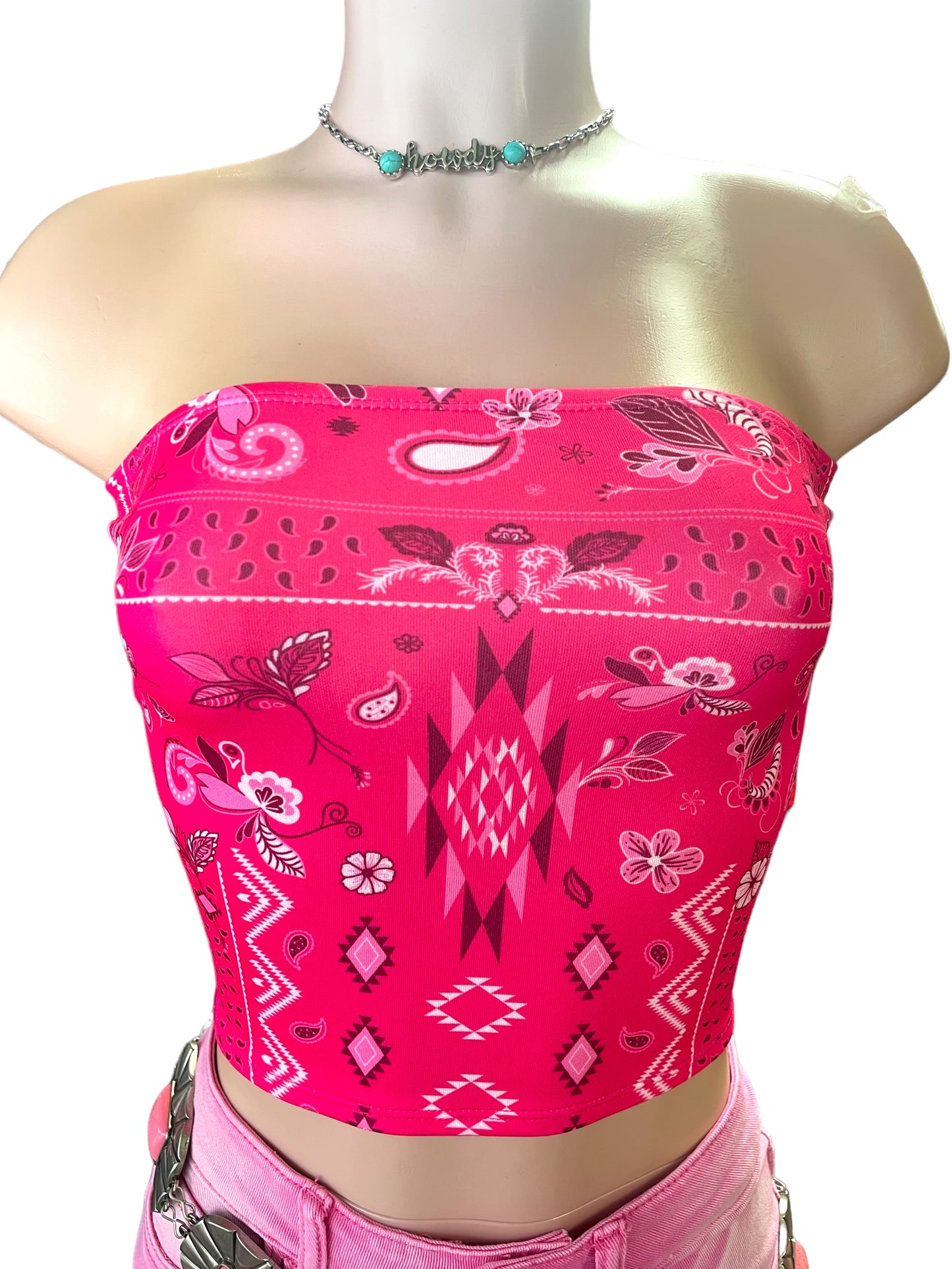 The Pink Bandana Tube Top