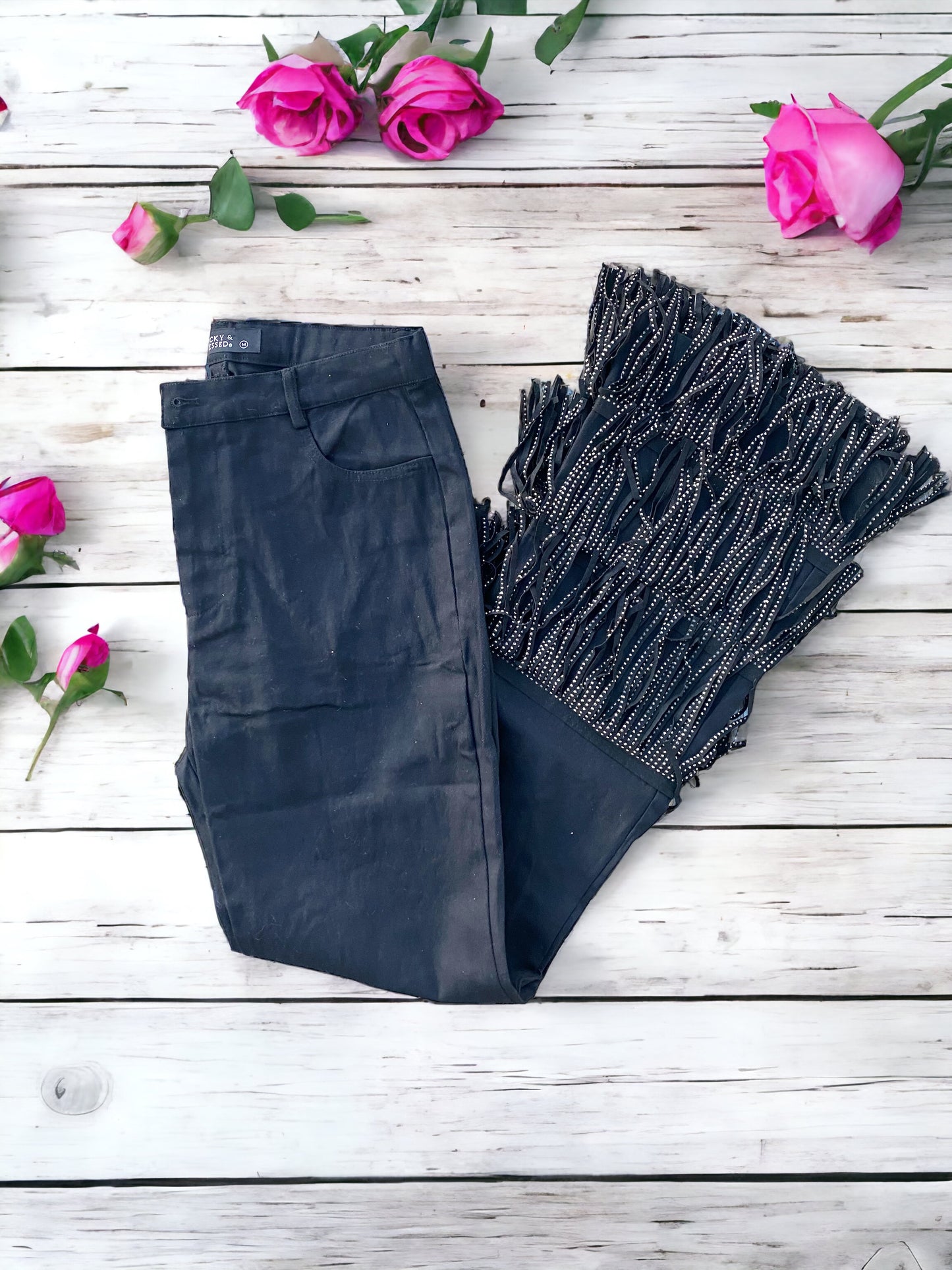 The Black Beauty Fringe Pant