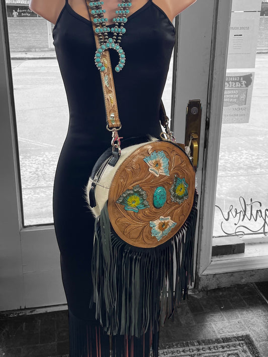 The Turquoise y Tooled Canteen Bag
