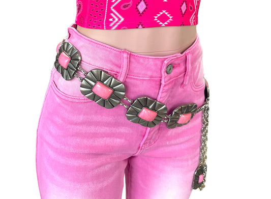 The Paige Pink Concho Western Belt