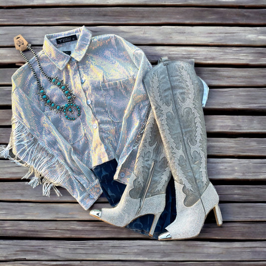 The Silver Fox Iridescent Sequin Jacket
