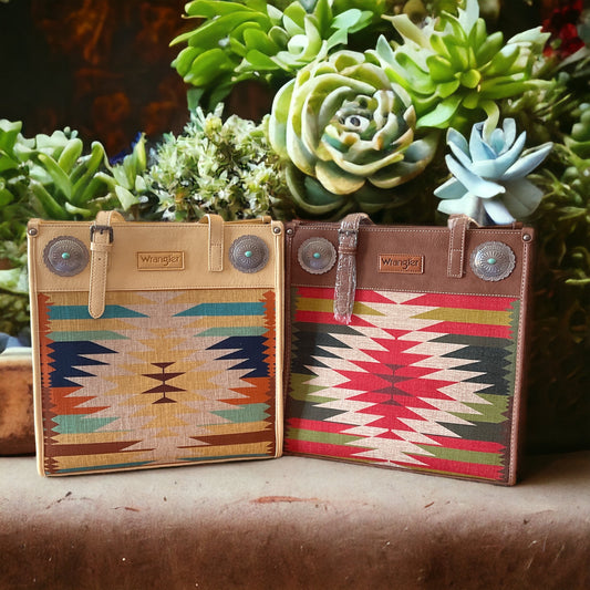 Wrangler Aztec Print Concho Bag