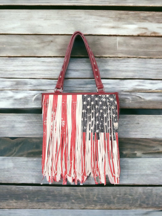 America the Great Fringe Tote Bag