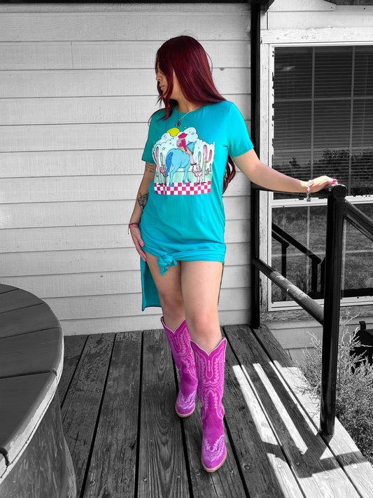 The “Cowgirl Rides Away” Tee Dress