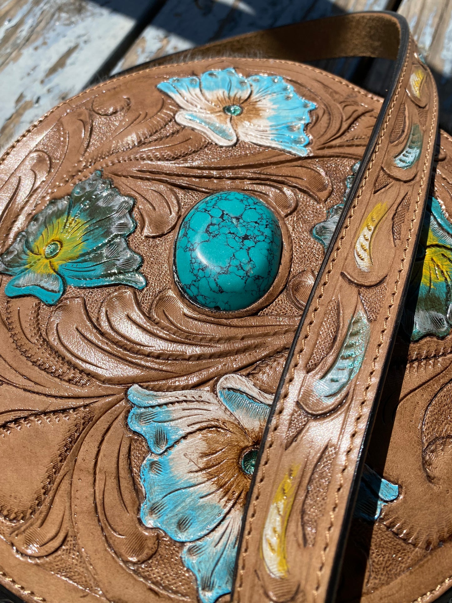 The Turquoise y Tooled Canteen Bag