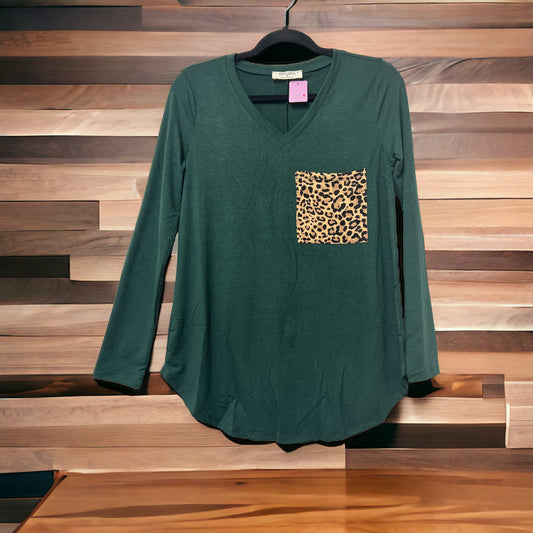 The Laila Leopard Green Long Sleeve