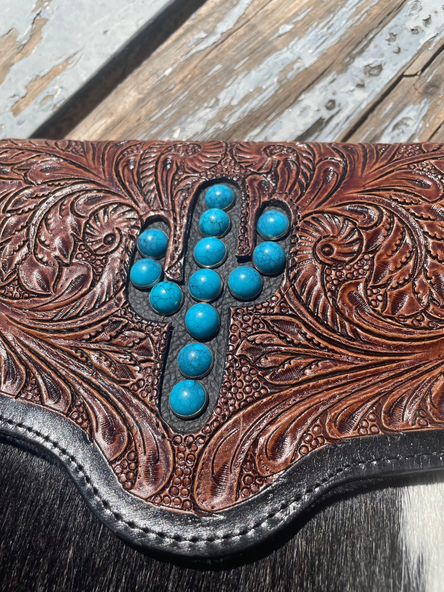 The Tooled Cactus Hair On Cowgirl Bag