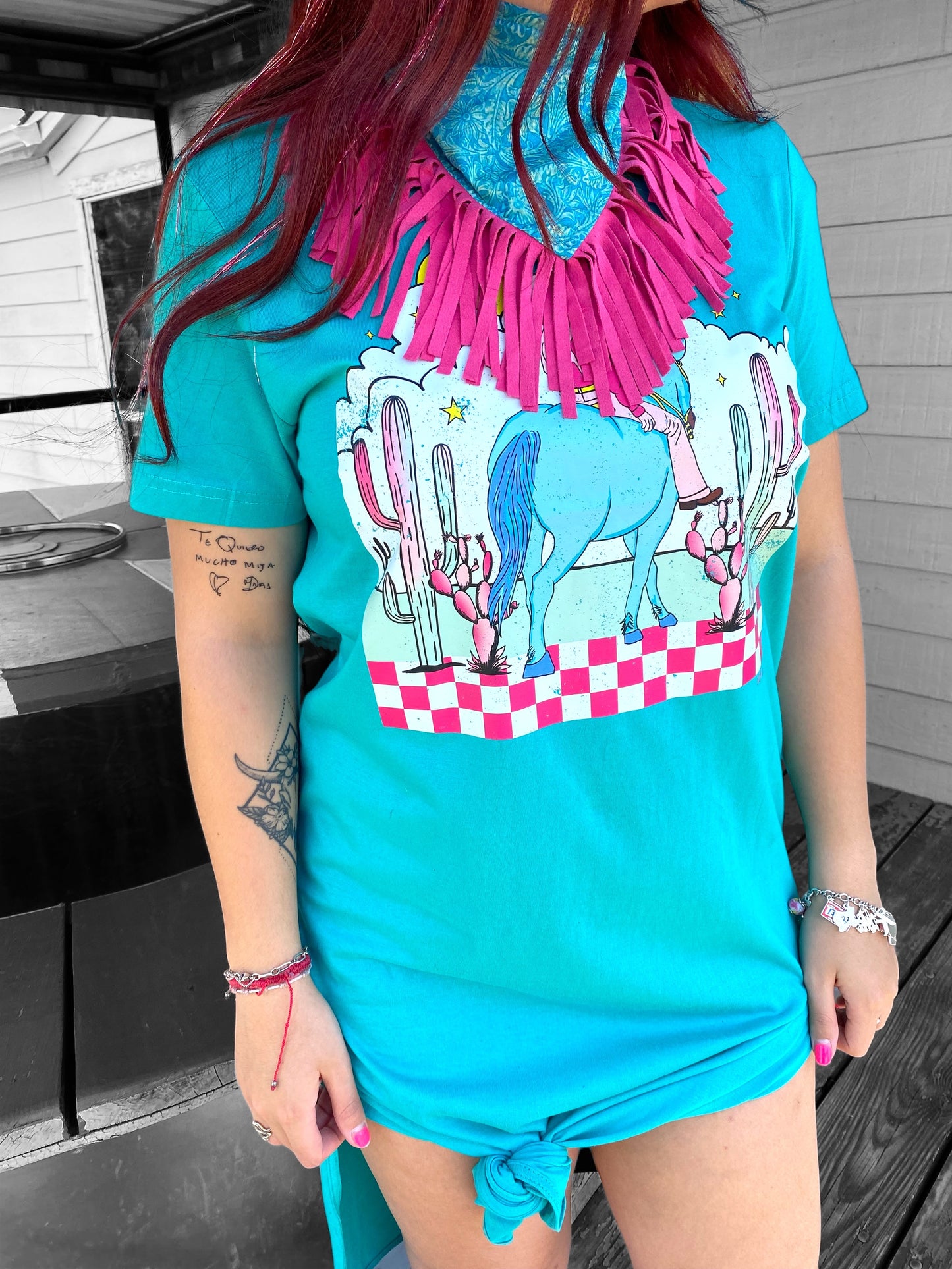 The “Cowgirl Rides Away” Tee Dress