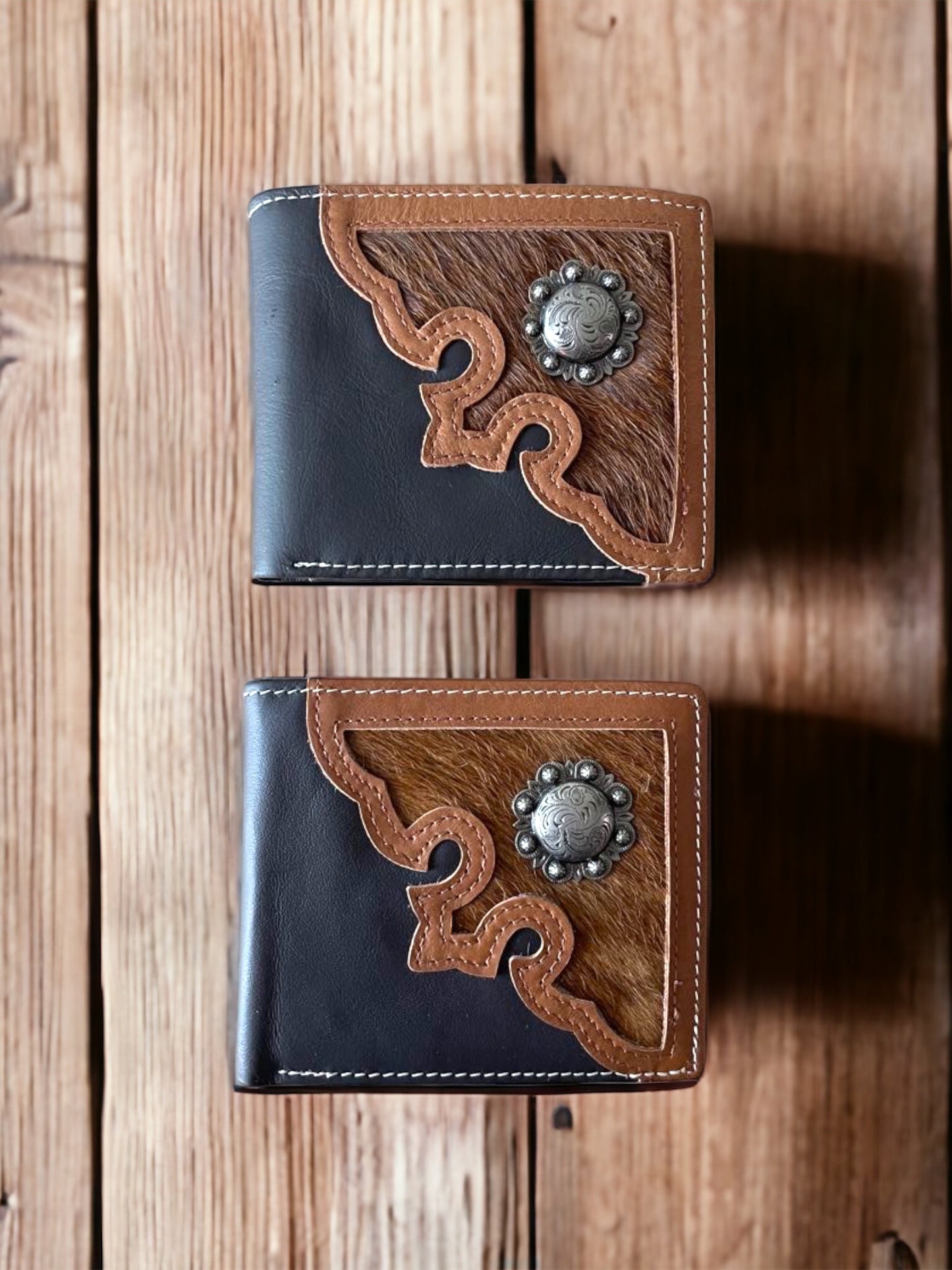 Montana West Genuine Hair-On Leather Men's Wallet