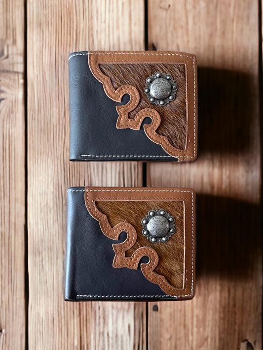 Montana West Genuine Hair-On Leather Men's Wallet