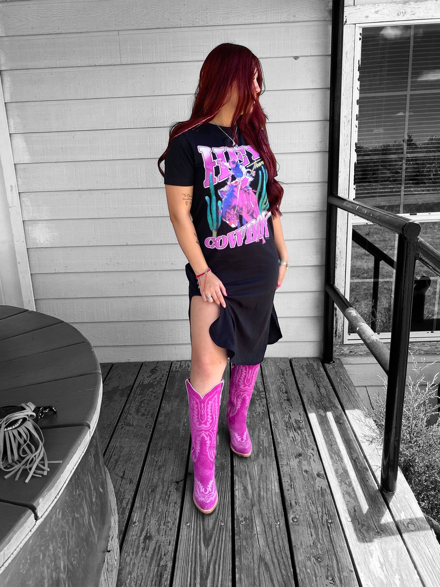 The “Bronc Rider” Tee Dress