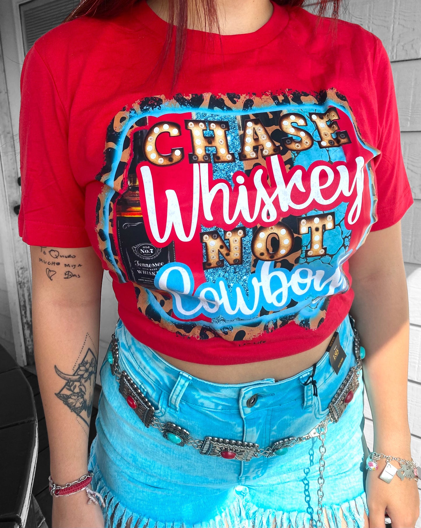 The “Chase Whiskey Not Cowboys” Graphic Tee