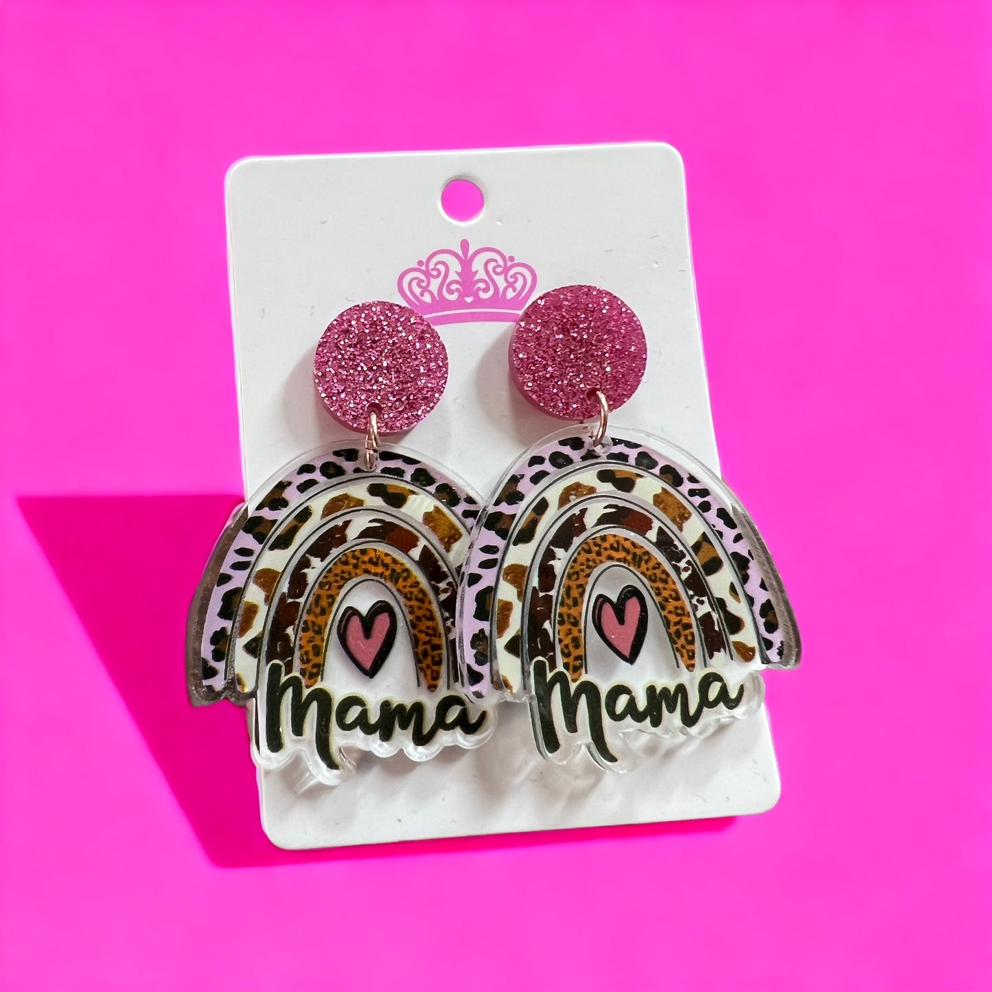 Mama Acrylic Earrings